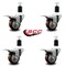 Service Caster 3'' Maroon Poly Swivel 1-1/2'' Expanding Stem Caster Set Total Lock Brake, 4PK SCC-EXTTL20S314-PPUB-MRN-112-4 - alternate 2
